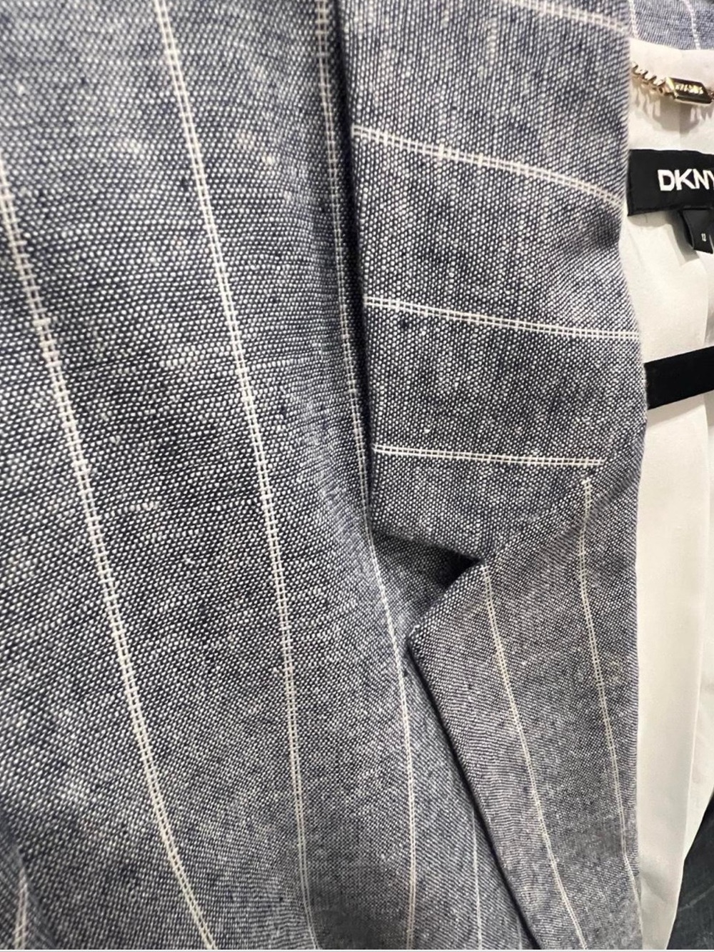 DKNY Blue/Gray Pinstripe Single-Button Blazer - Picture 5 of 5